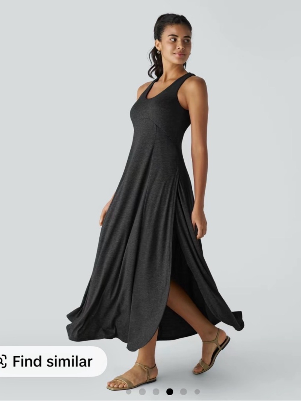 Halara Sleeveless Black Maxi Dress - Elegant Everyday Flowy Dress